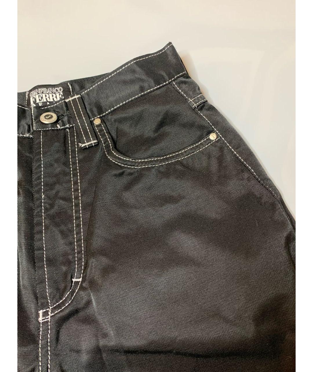 GIANFRANCO FERRE Черные хлопко-полиэстеровые джинсы слим, фото 5