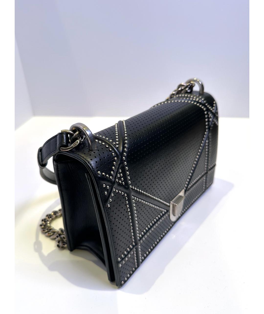 CHRISTIAN DIOR Черная кожаная сумка через плечо, фото 2