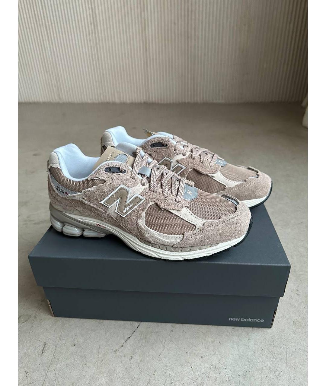 NEW BALANCE Бежевые замшевые низкие кроссовки / кеды, фото 4