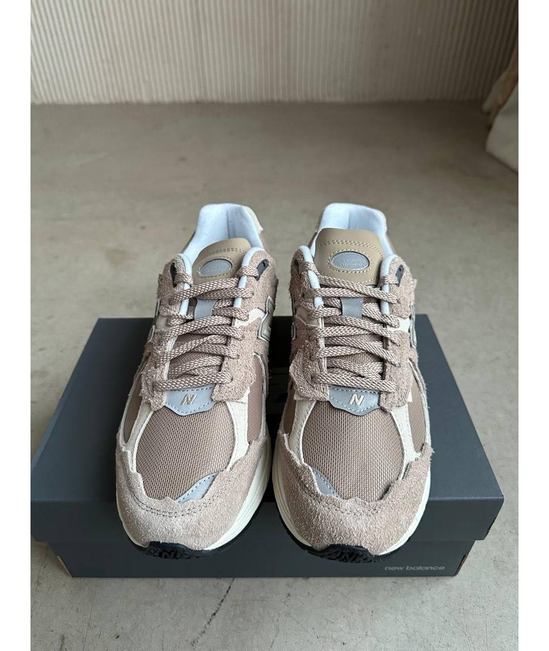 NEW BALANCE Бежевые замшевые низкие кроссовки / кеды, фото 3