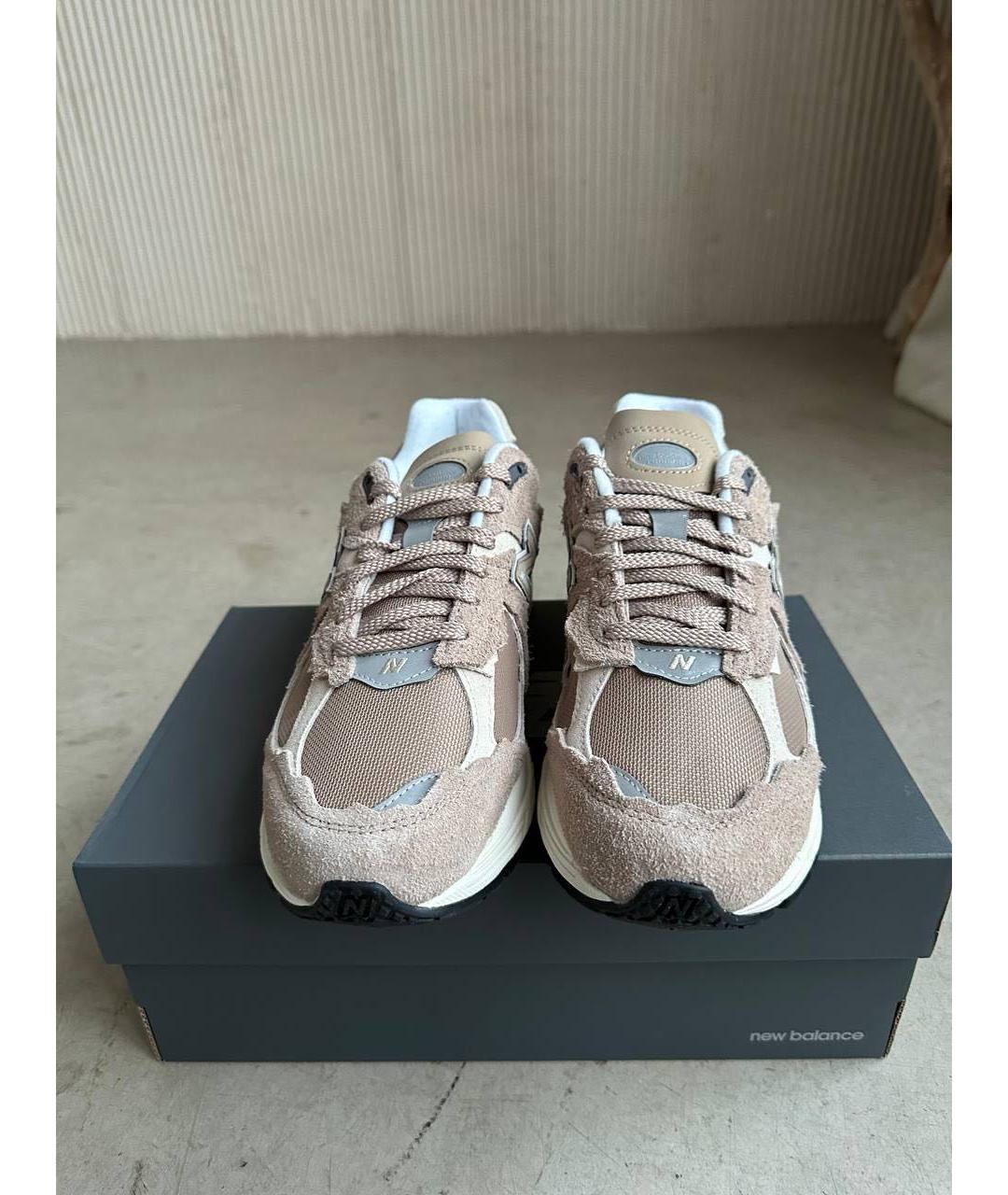 NEW BALANCE Бежевые замшевые низкие кроссовки / кеды, фото 3