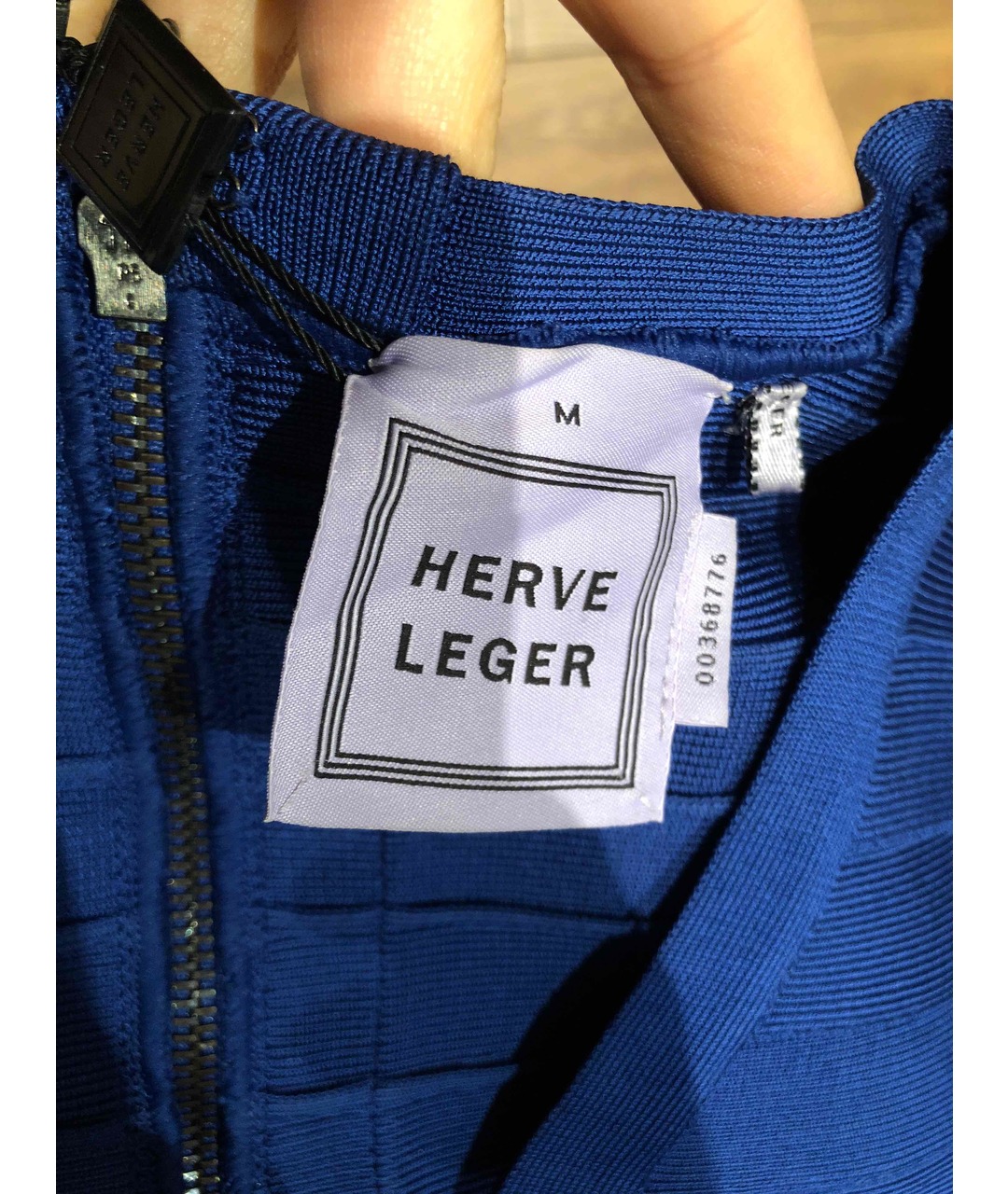 HERVE LEGER Синее вискозное коктейльное платье, фото 3