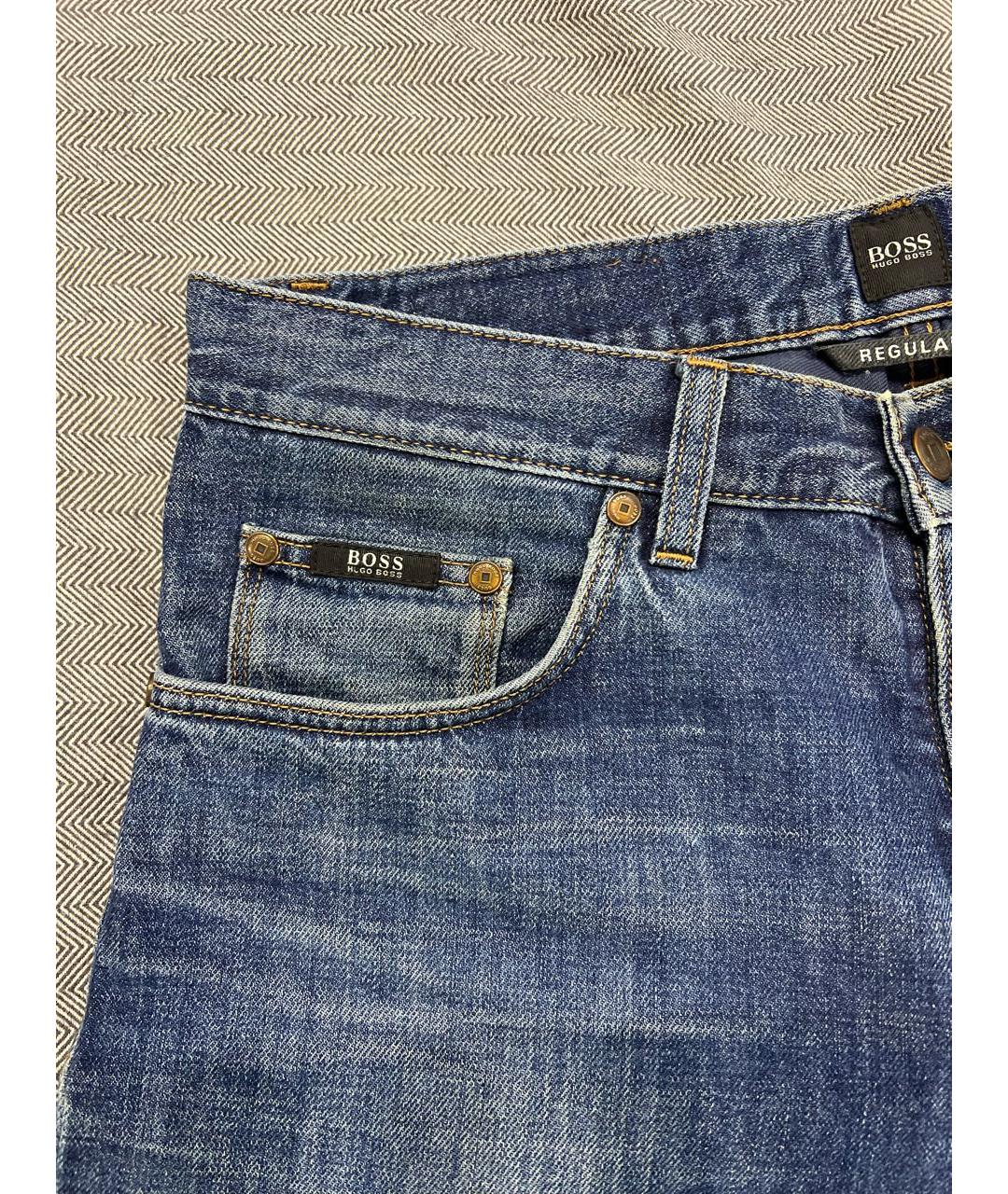 HUGO BOSS Синие хлопковые прямые джинсы, фото 4