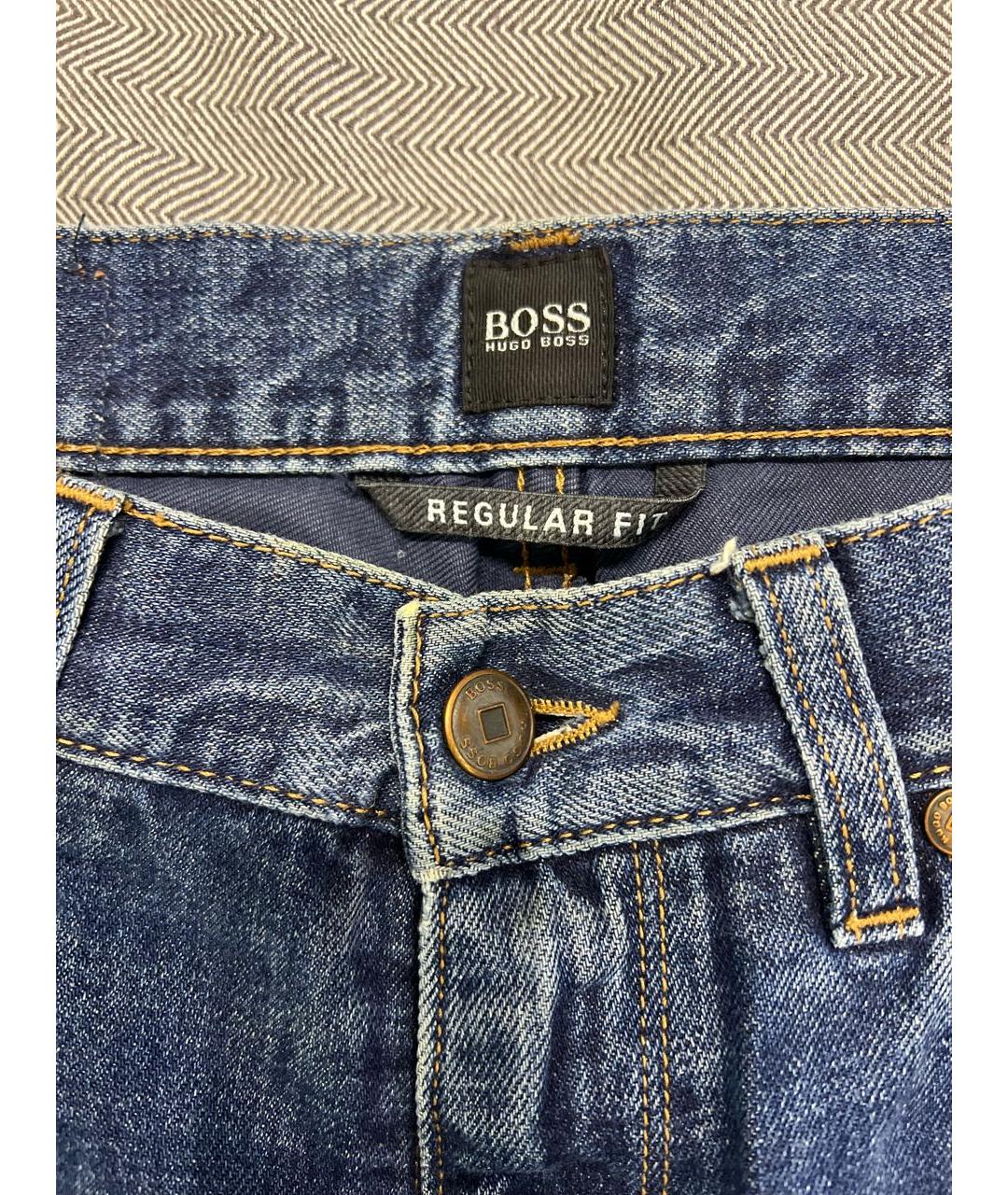 HUGO BOSS Синие хлопковые прямые джинсы, фото 5