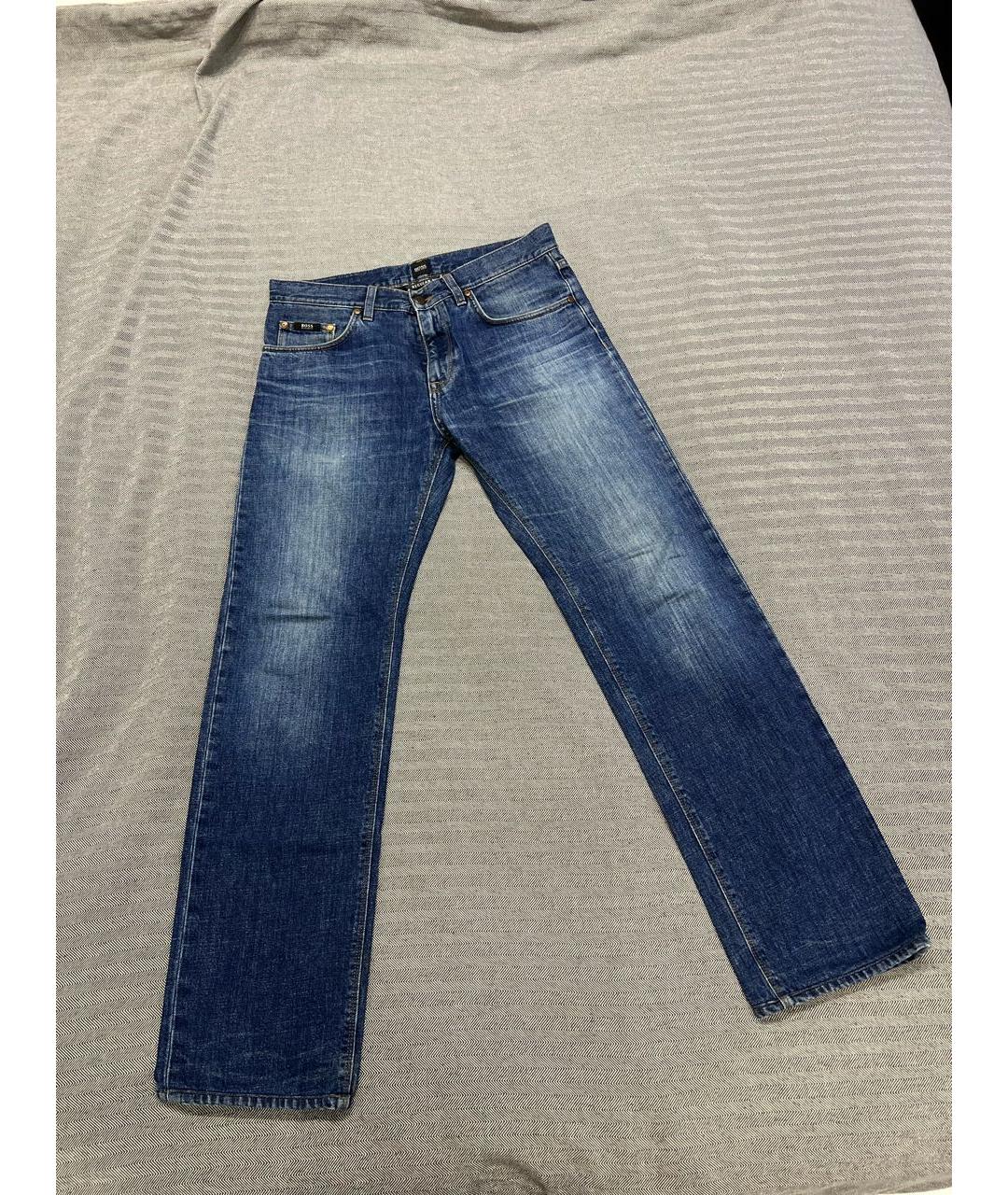 HUGO BOSS Синие хлопковые прямые джинсы, фото 6