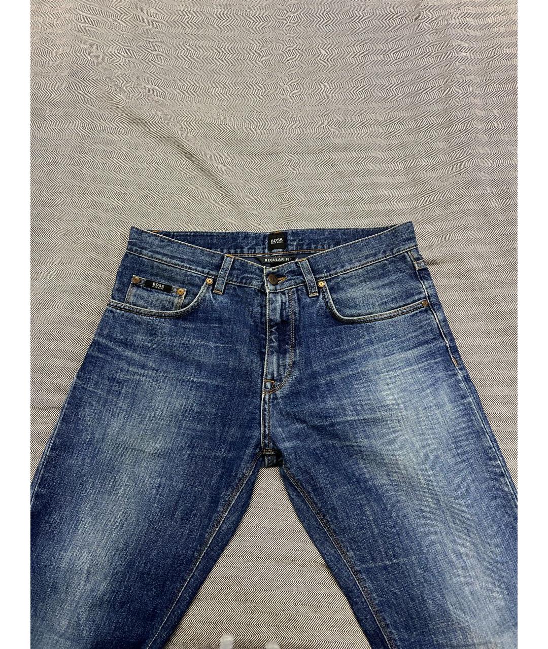 HUGO BOSS Синие хлопковые прямые джинсы, фото 3