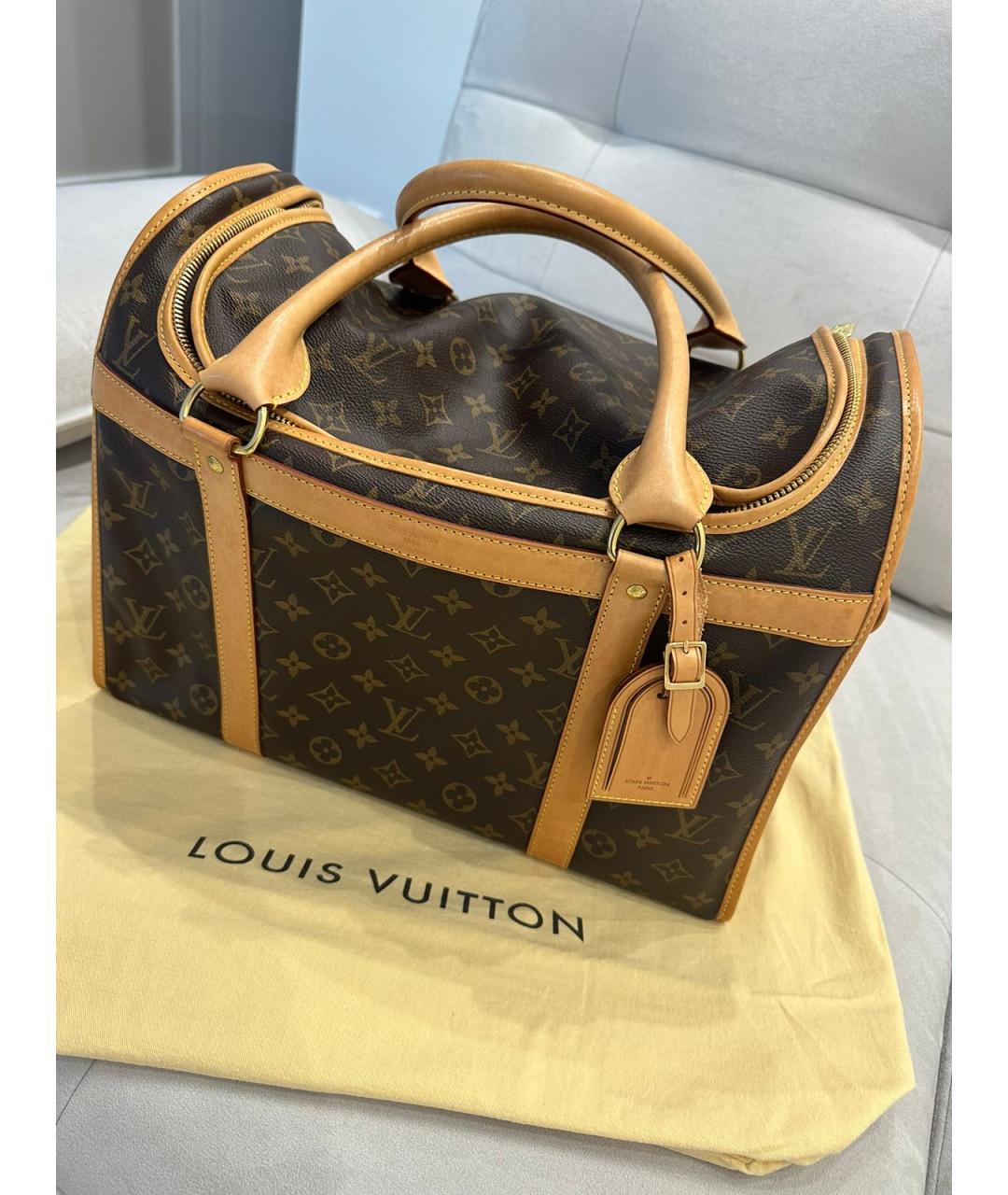 LOUIS VUITTON Коричневая кожаная дорожная/спортивная сумка, фото 2