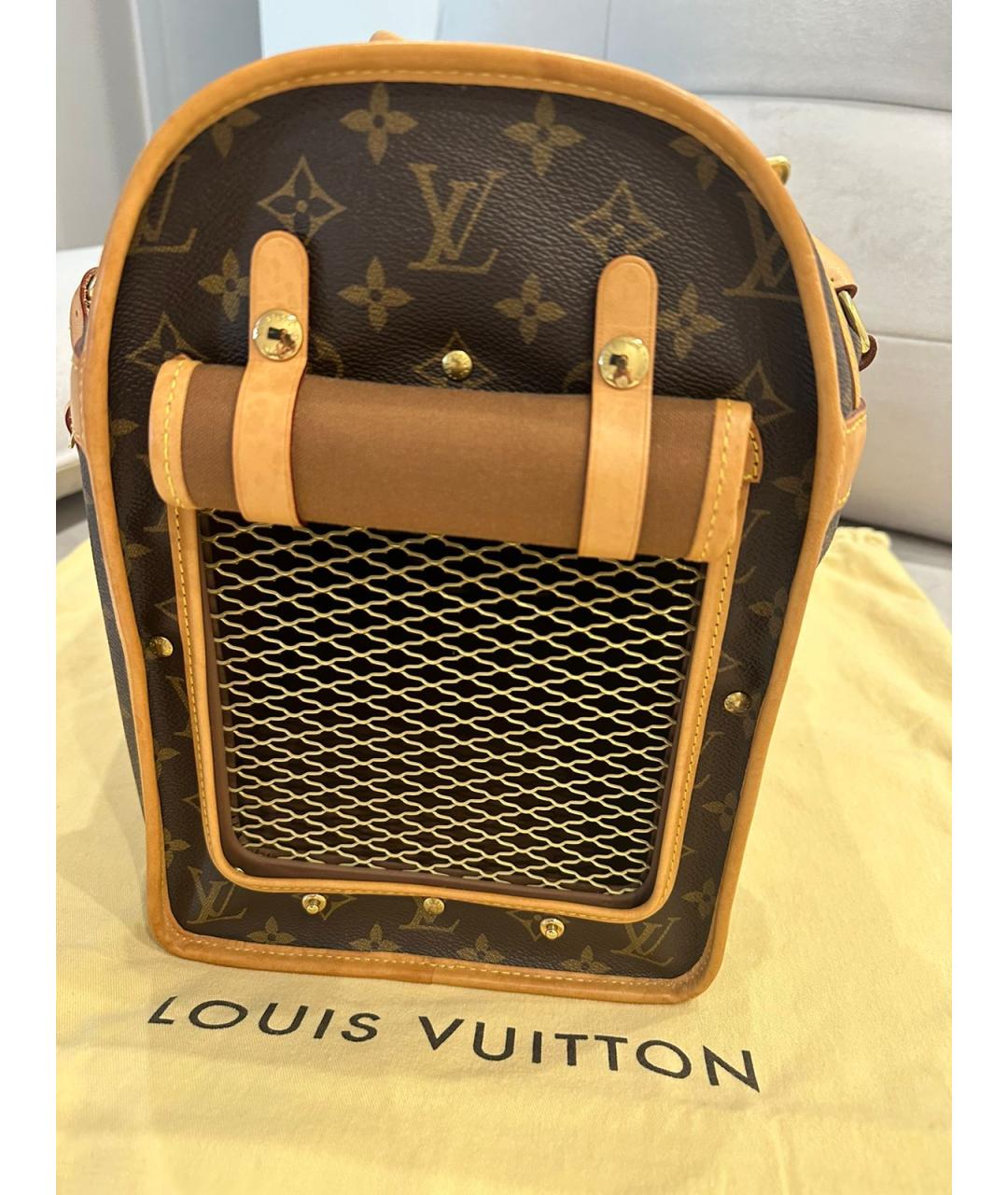 LOUIS VUITTON Коричневая кожаная дорожная/спортивная сумка, фото 3