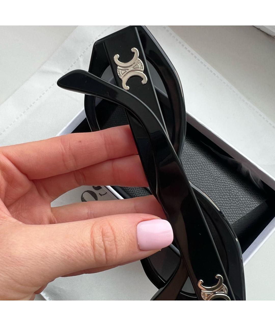 CELINE Черные пластиковые солнцезащитные очки, фото 4