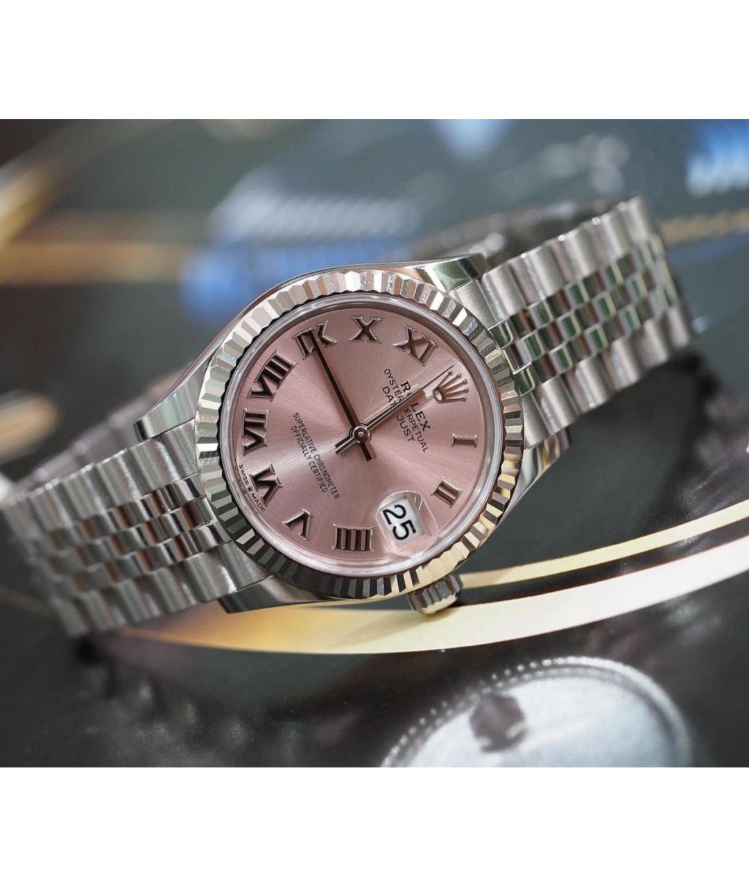 ROLEX Розовые часы из белого золота, фото 2