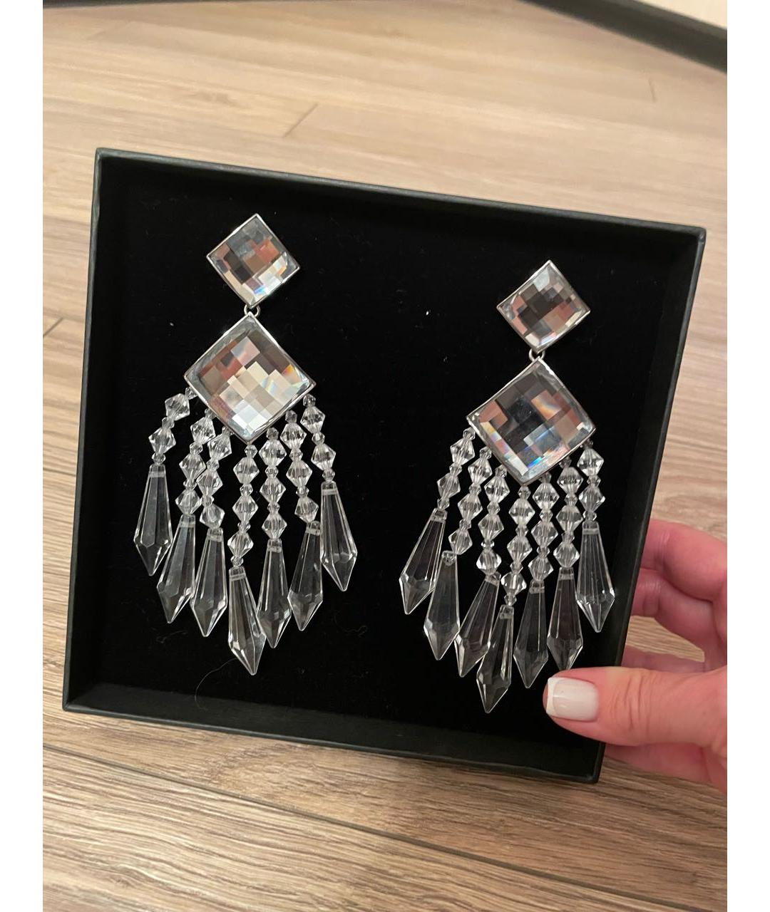 BALMAIN Белые стеклянные серьги, фото 7