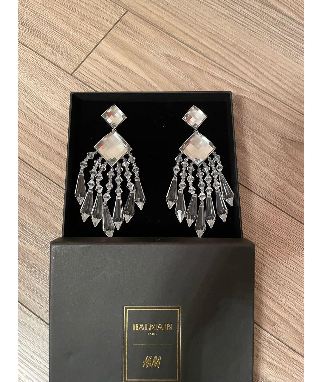 BALMAIN Белые стеклянные серьги, фото 5