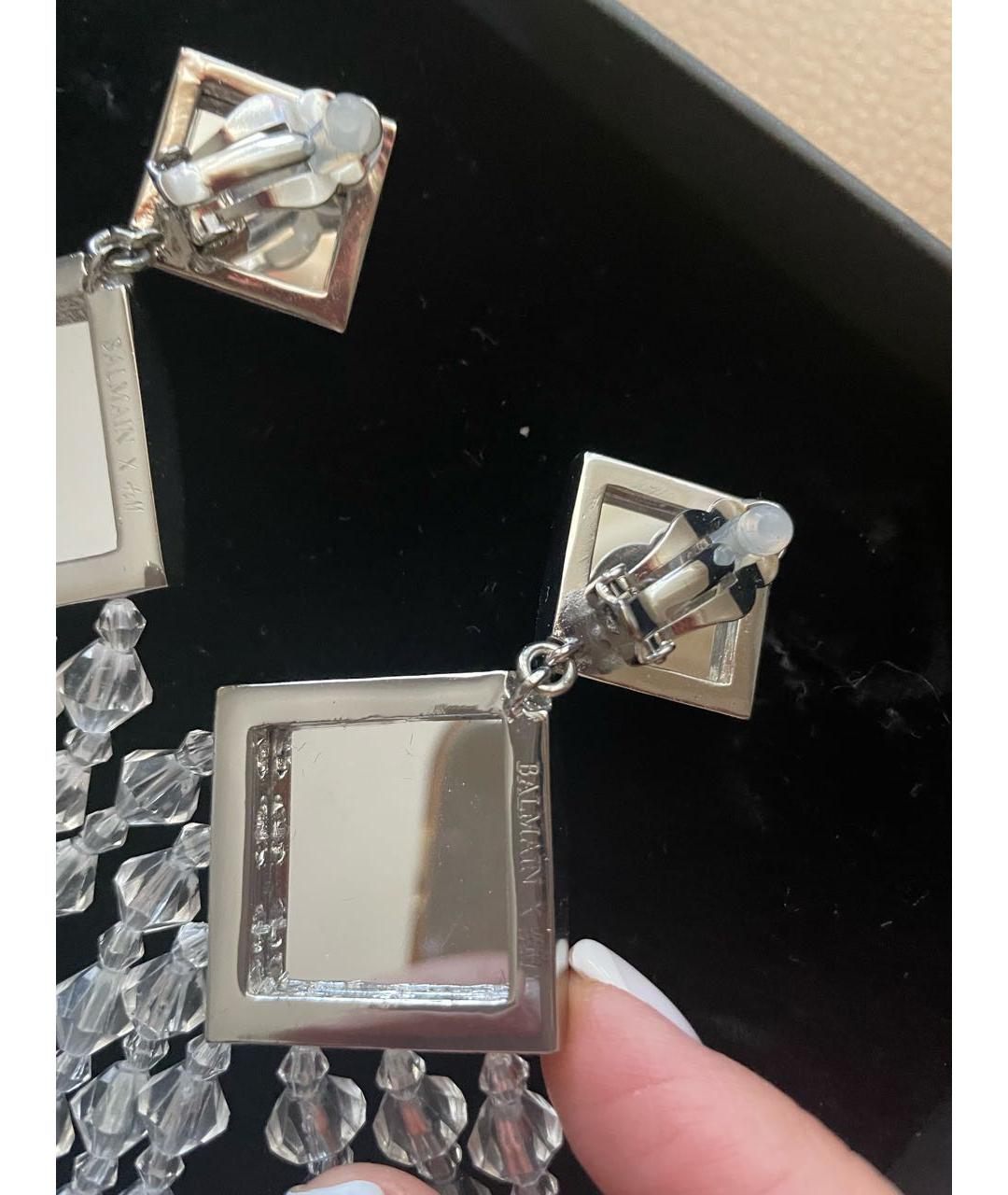 BALMAIN Белые стеклянные серьги, фото 3
