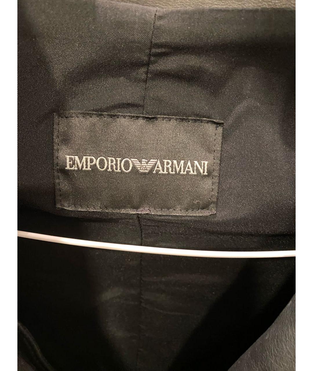 EMPORIO ARMANI Черная кожаная куртка, фото 2