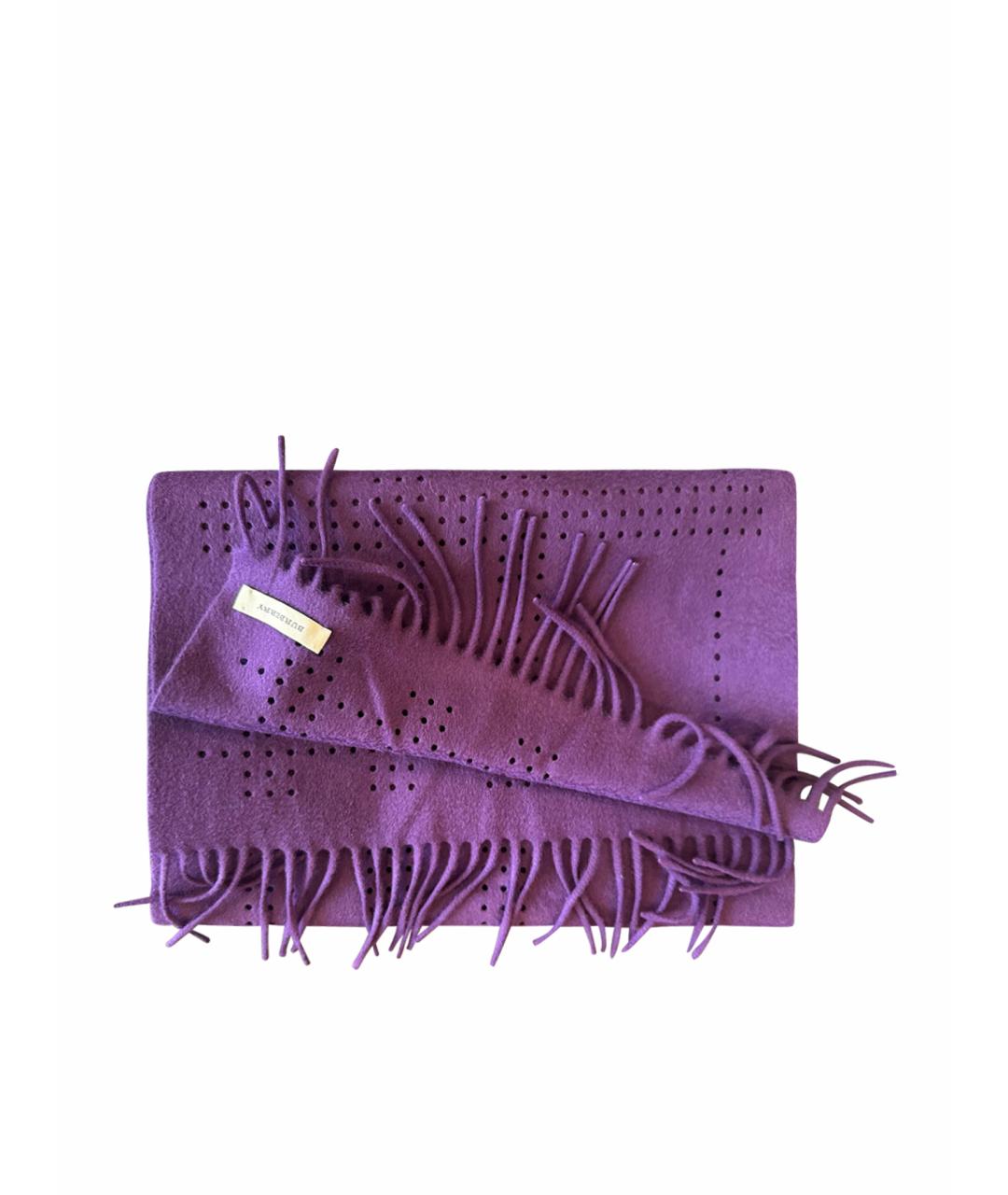 BURBERRY Фиолетовый кашемировый шарф, фото 1
