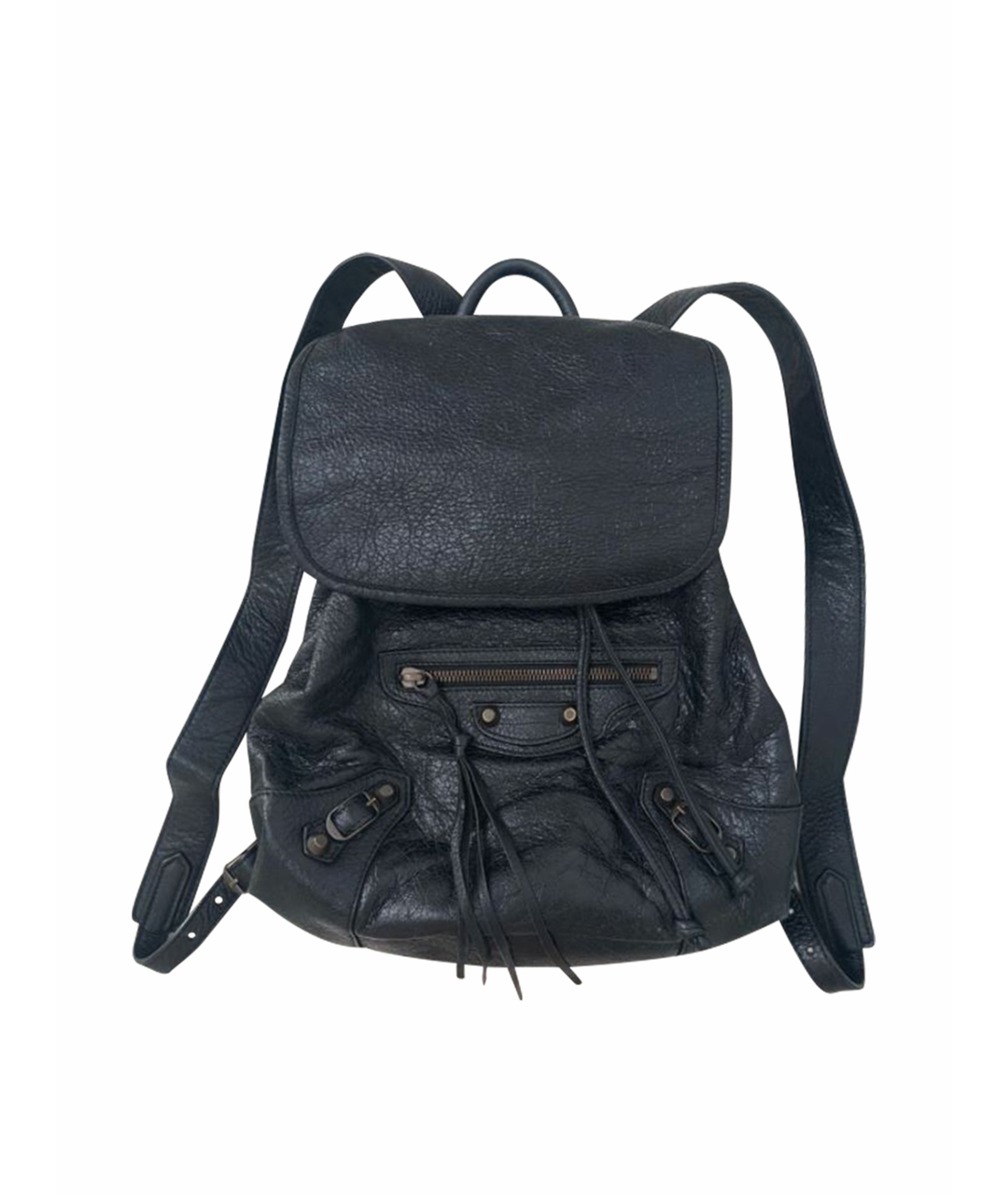 BALENCIAGA Черный кожаный рюкзак, фото 1