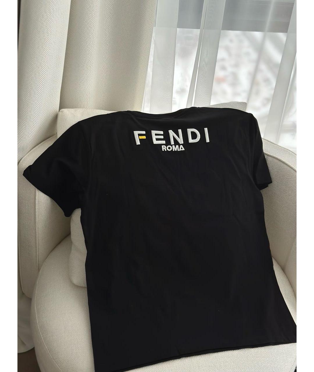 FENDI Черная хлопковая футболка, фото 6