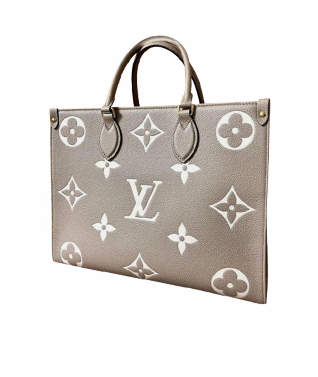 LOUIS VUITTON Серая кожаная сумка тоут, фото 1