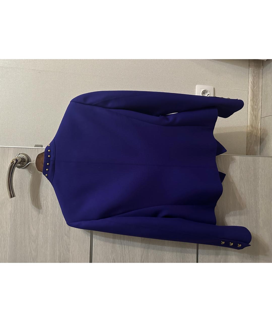ROBERTO CAVALLI Фиолетовый шерстяной жакет/пиджак, фото 2