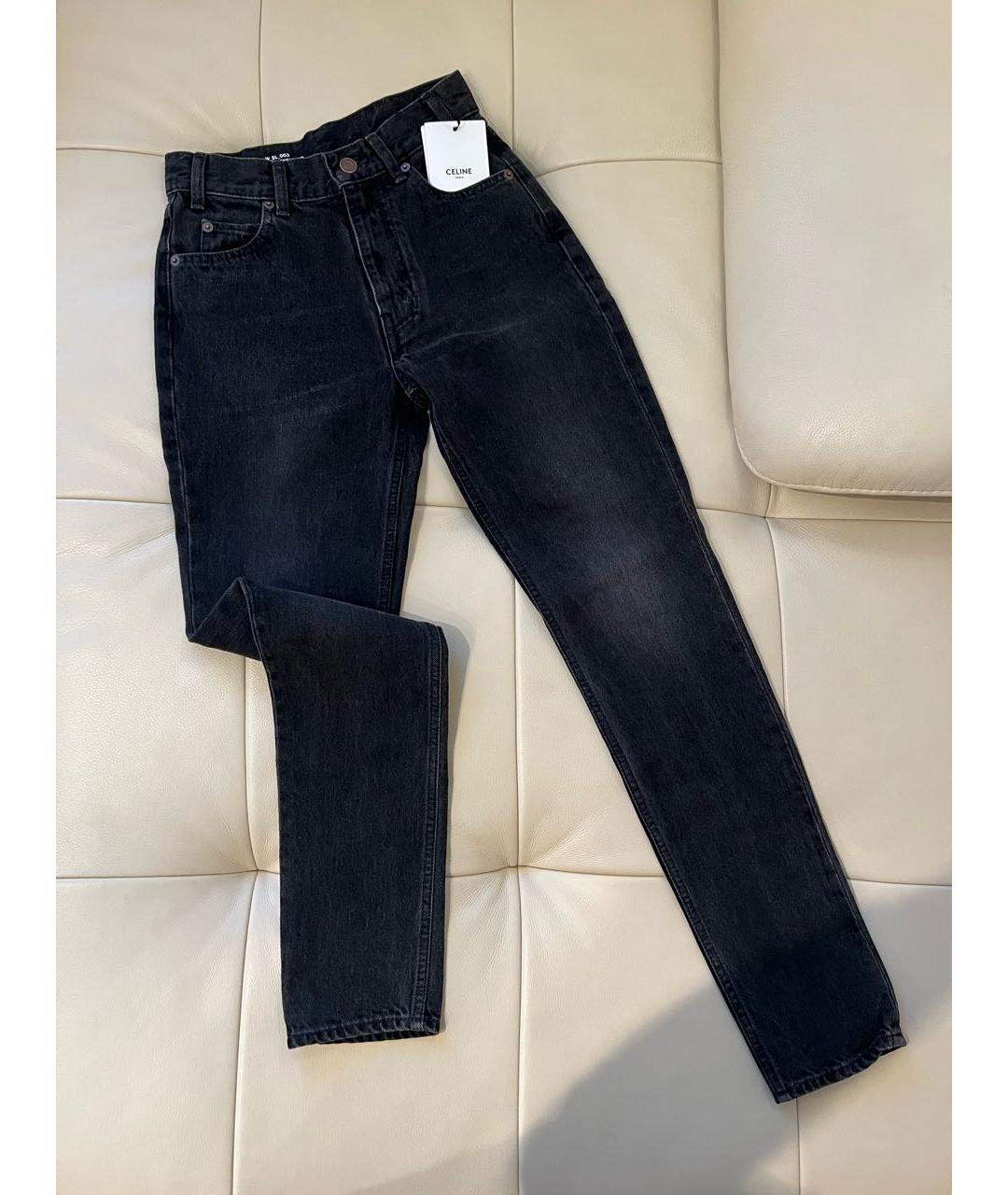 CELINE PRE-OWNED Черные хлопковые джинсы слим, фото 8