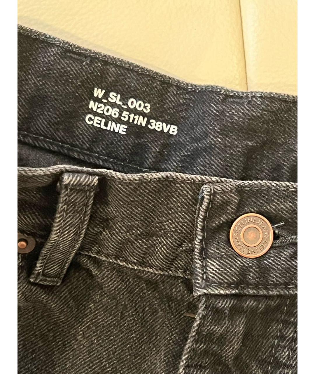 CELINE PRE-OWNED Черные хлопковые джинсы слим, фото 5
