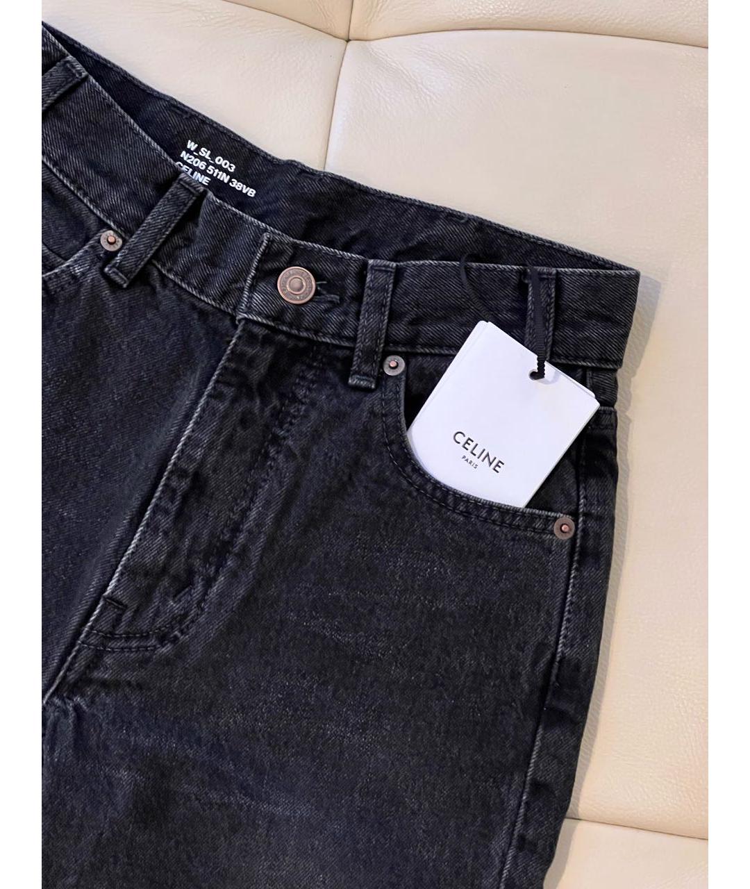 CELINE PRE-OWNED Черные хлопковые джинсы слим, фото 4