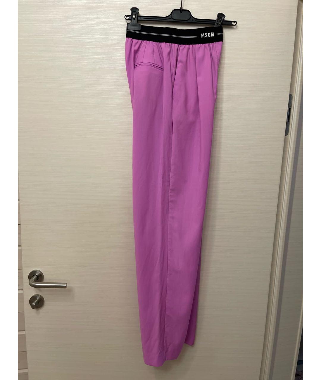 MSGM Розовые хлопковые прямые брюки, фото 5