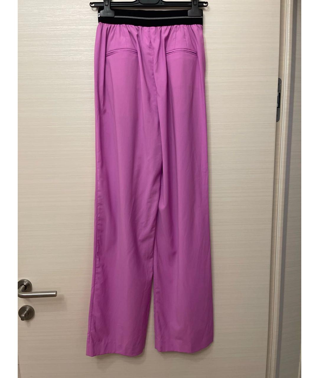 MSGM Розовые хлопковые прямые брюки, фото 2