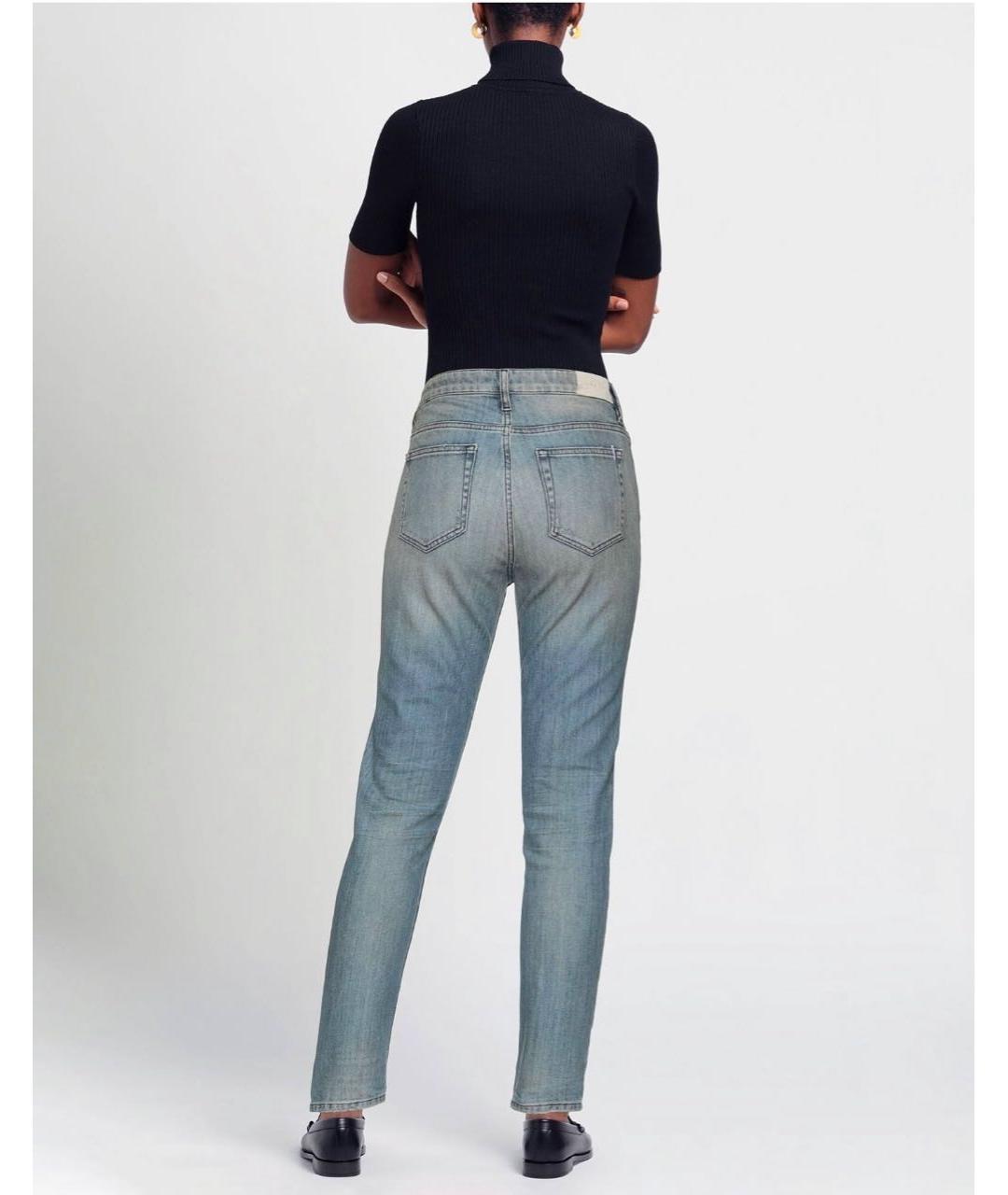 IRO Синие хлопковые прямые джинсы, фото 3