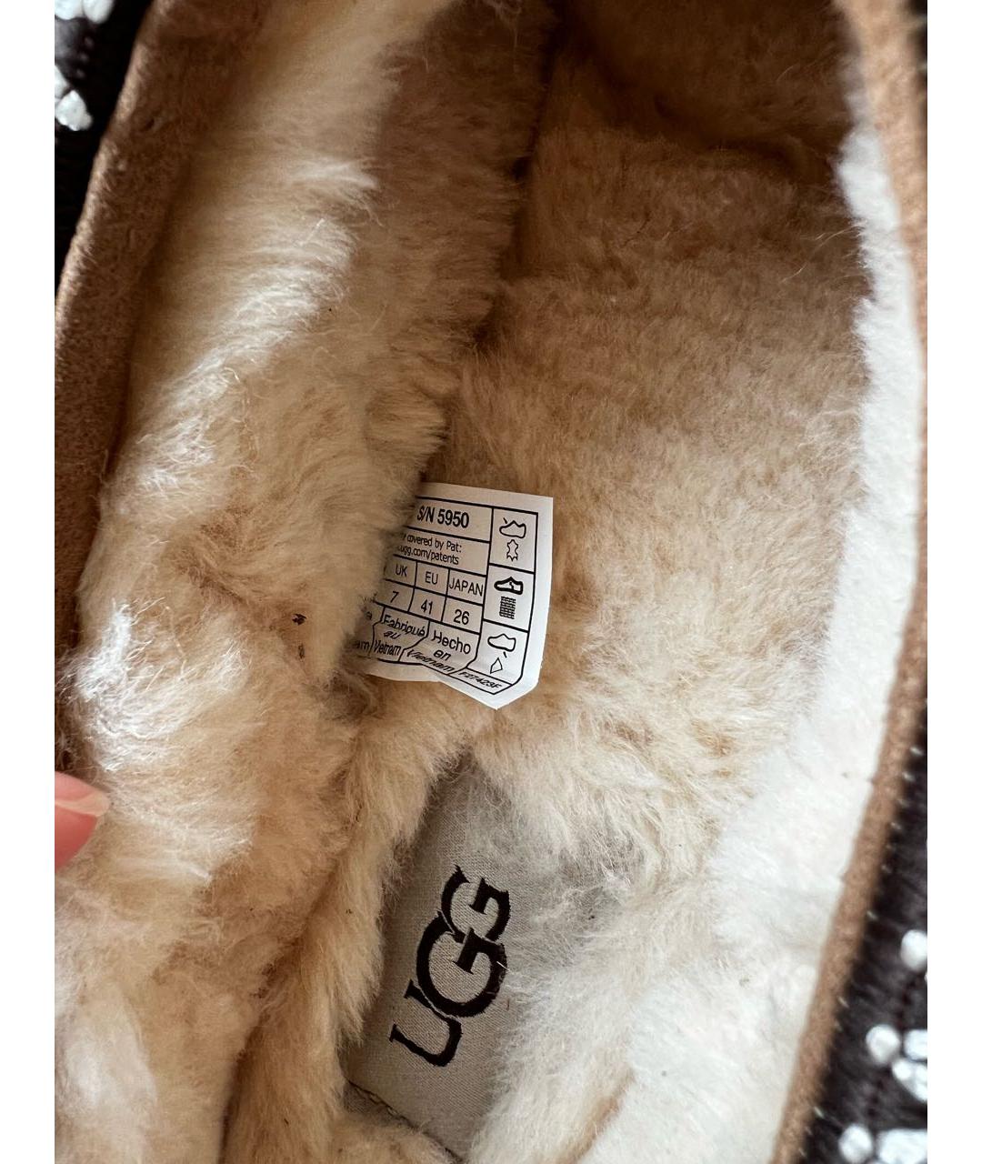 UGG AUSTRALIA Коричневые замшевые мюли, фото 2