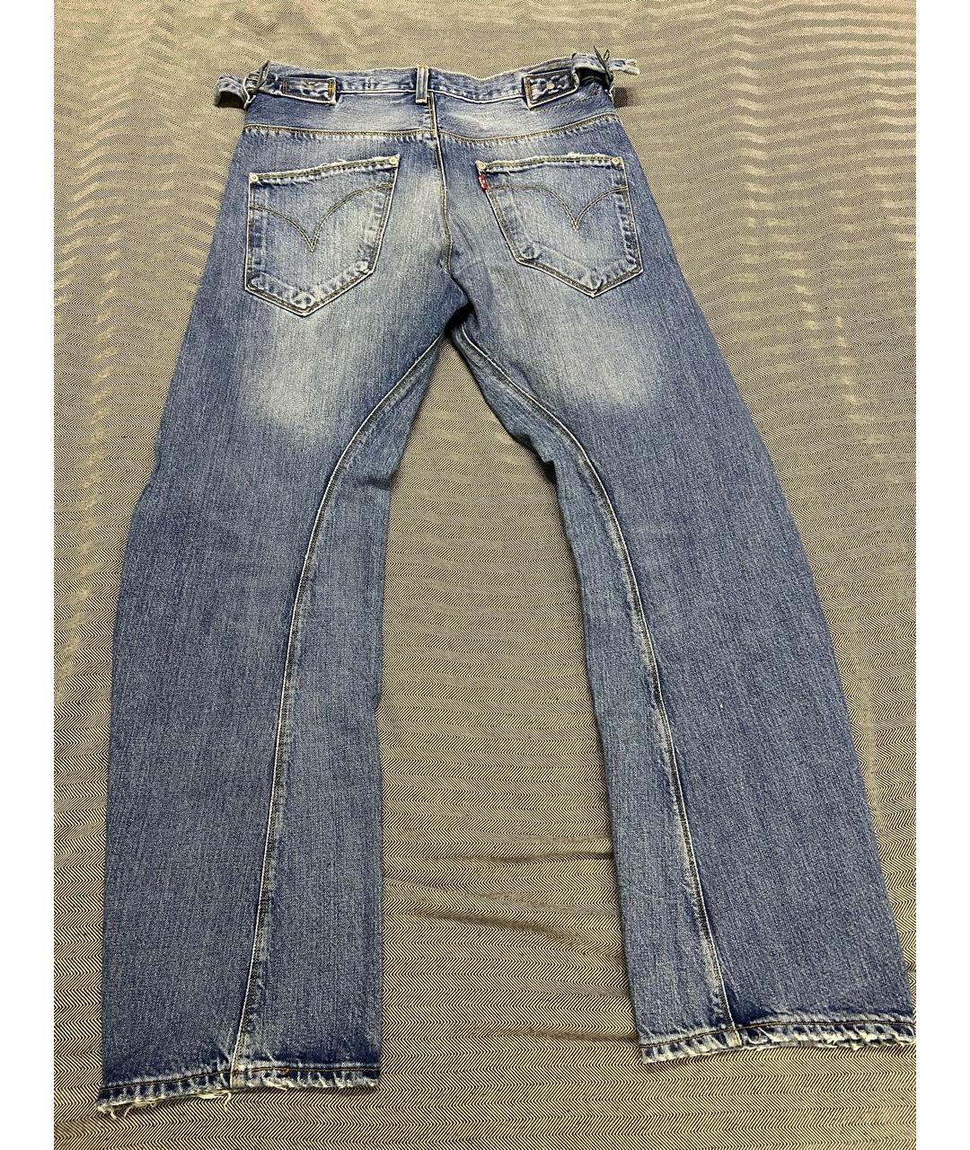 LEVI'S Синие хлопковые прямые джинсы, фото 2