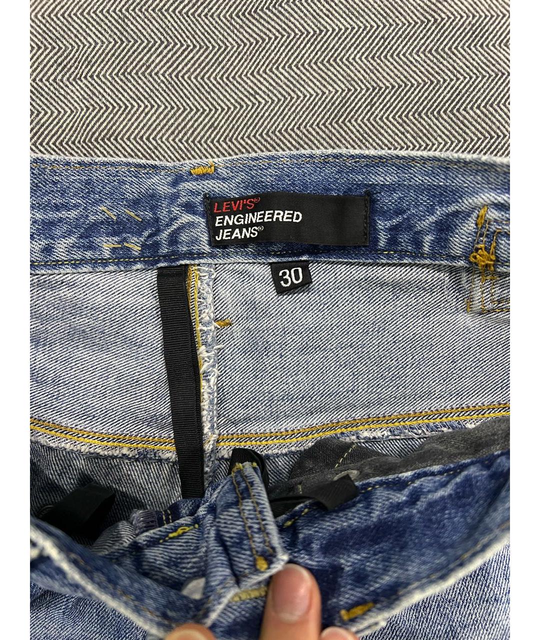 LEVI'S Синие хлопковые прямые джинсы, фото 5