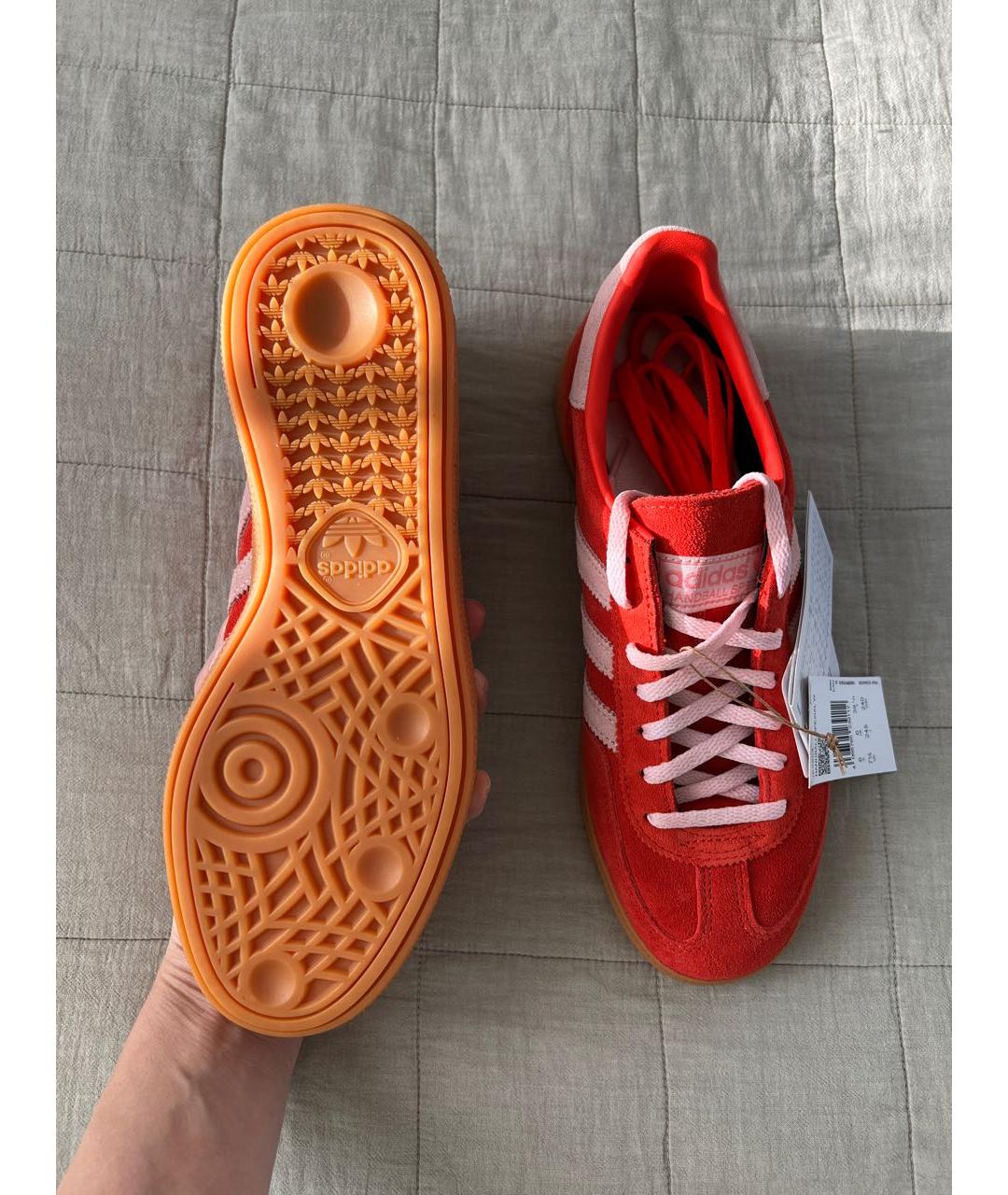 ADIDAS Красные замшевые кроссовки, фото 3
