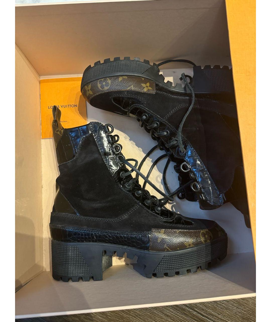 LOUIS VUITTON PRE-OWNED Черные замшевые ботинки, фото 6