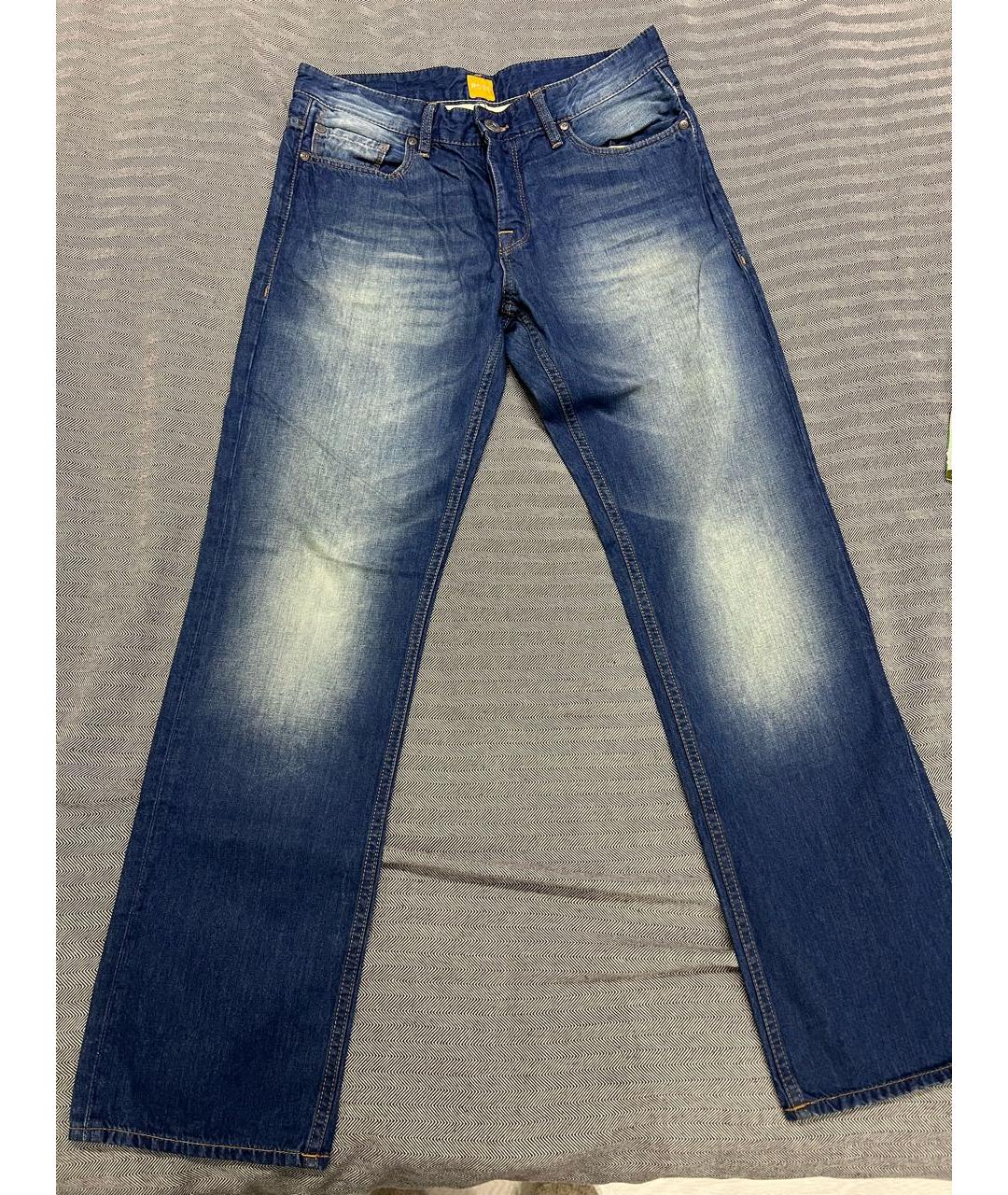 HUGO BOSS Синие хлопковые прямые джинсы, фото 6