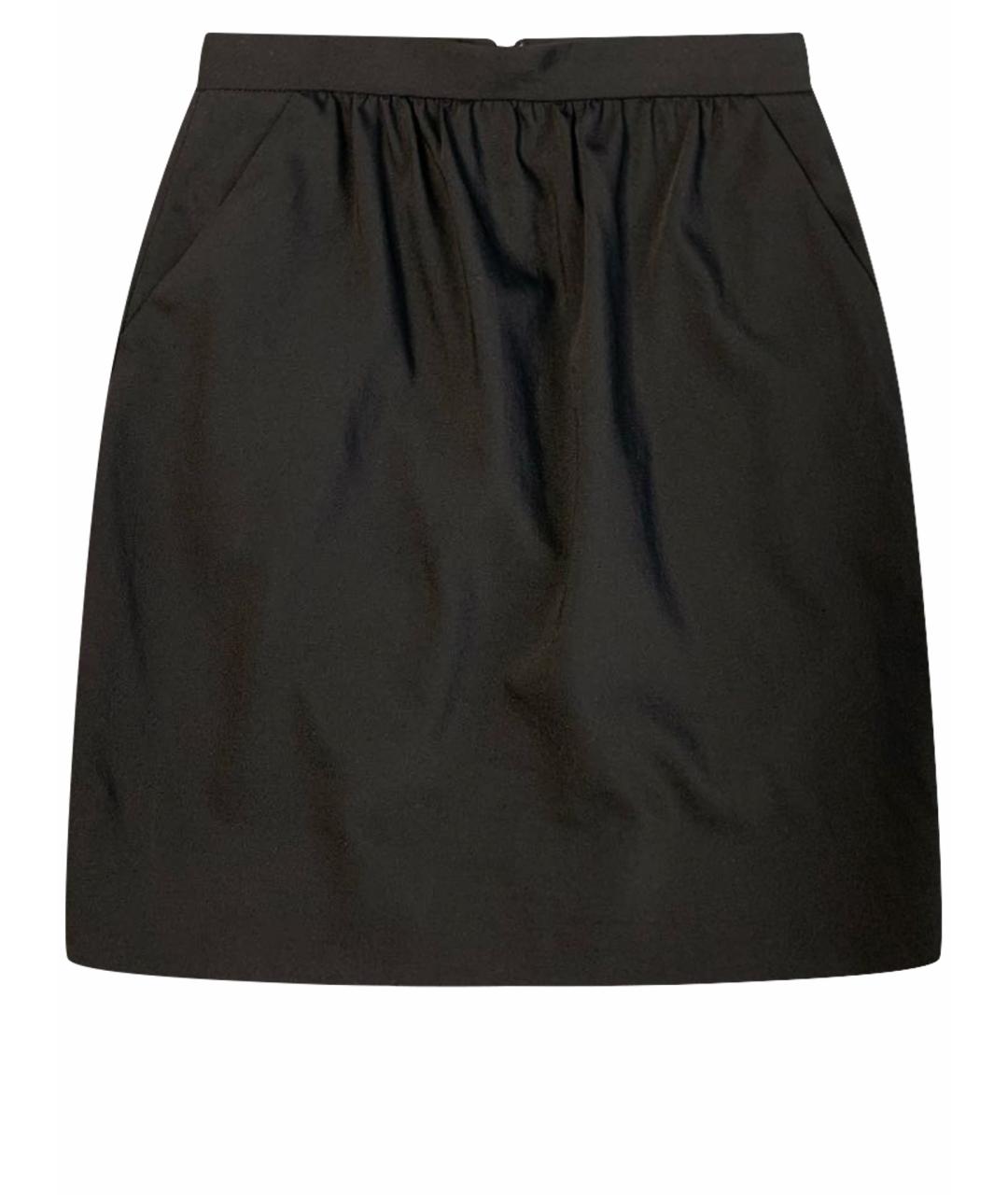 DOLCE&GABBANA Черная шелковая юбка мини, фото 1