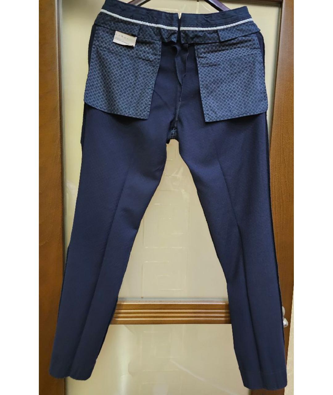 CORNELIANI Темно-синие шерстяные классические брюки, фото 3