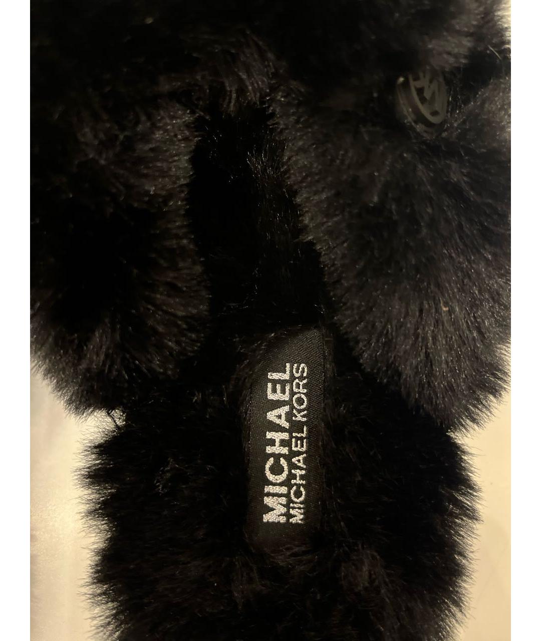 MICHAEL KORS Черные текстильные шлепанцы, фото 6