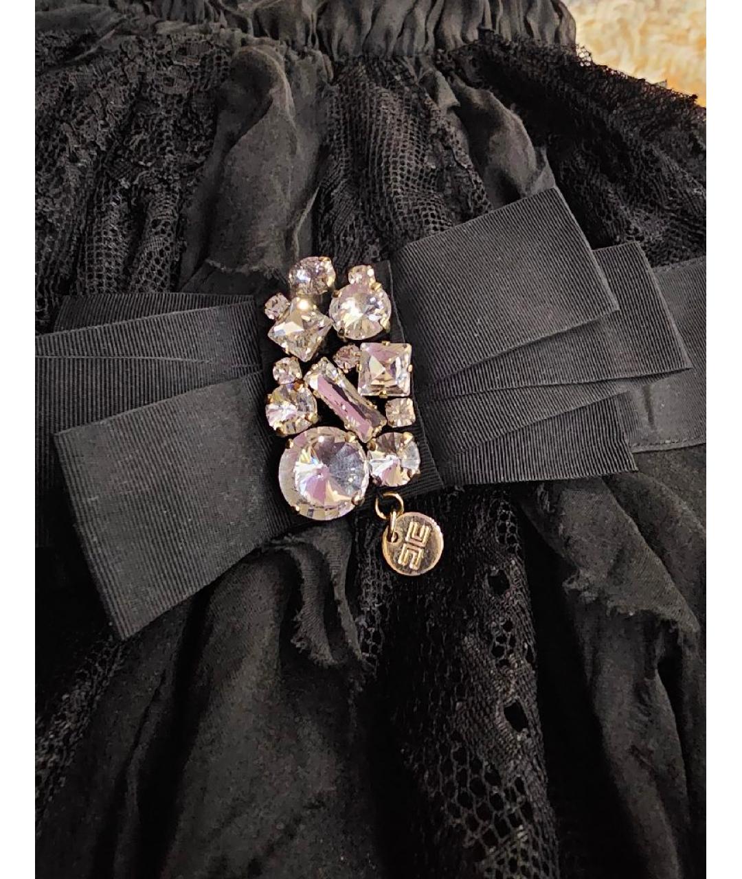 ELISABETTA FRANCHI Черное шелковое коктейльное платье, фото 9