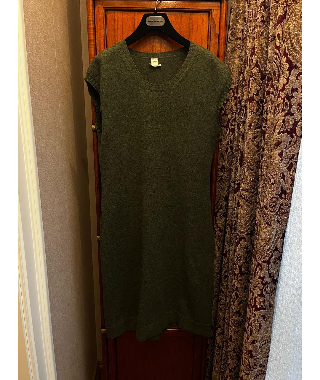HERMES Зеленые кашемировое повседневное платье, фото 5
