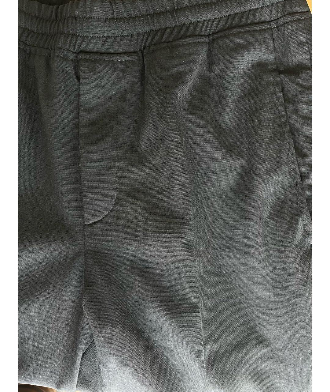 NEIL BARRETT Черные хлопко-эластановые повседневные брюки, фото 2