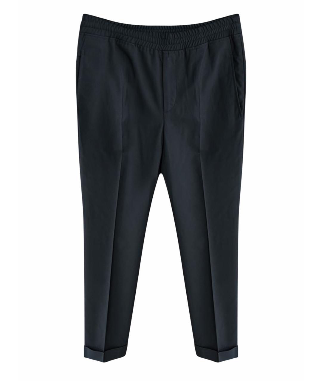 NEIL BARRETT Черные хлопко-эластановые повседневные брюки, фото 1