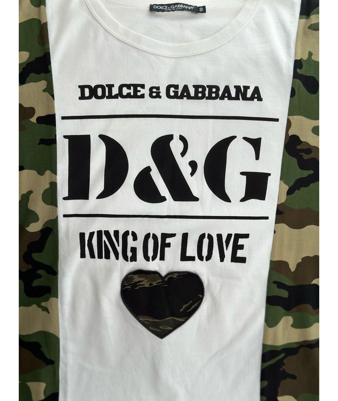 DOLCE&GABBANA Белая хлопковая футболка, фото 3