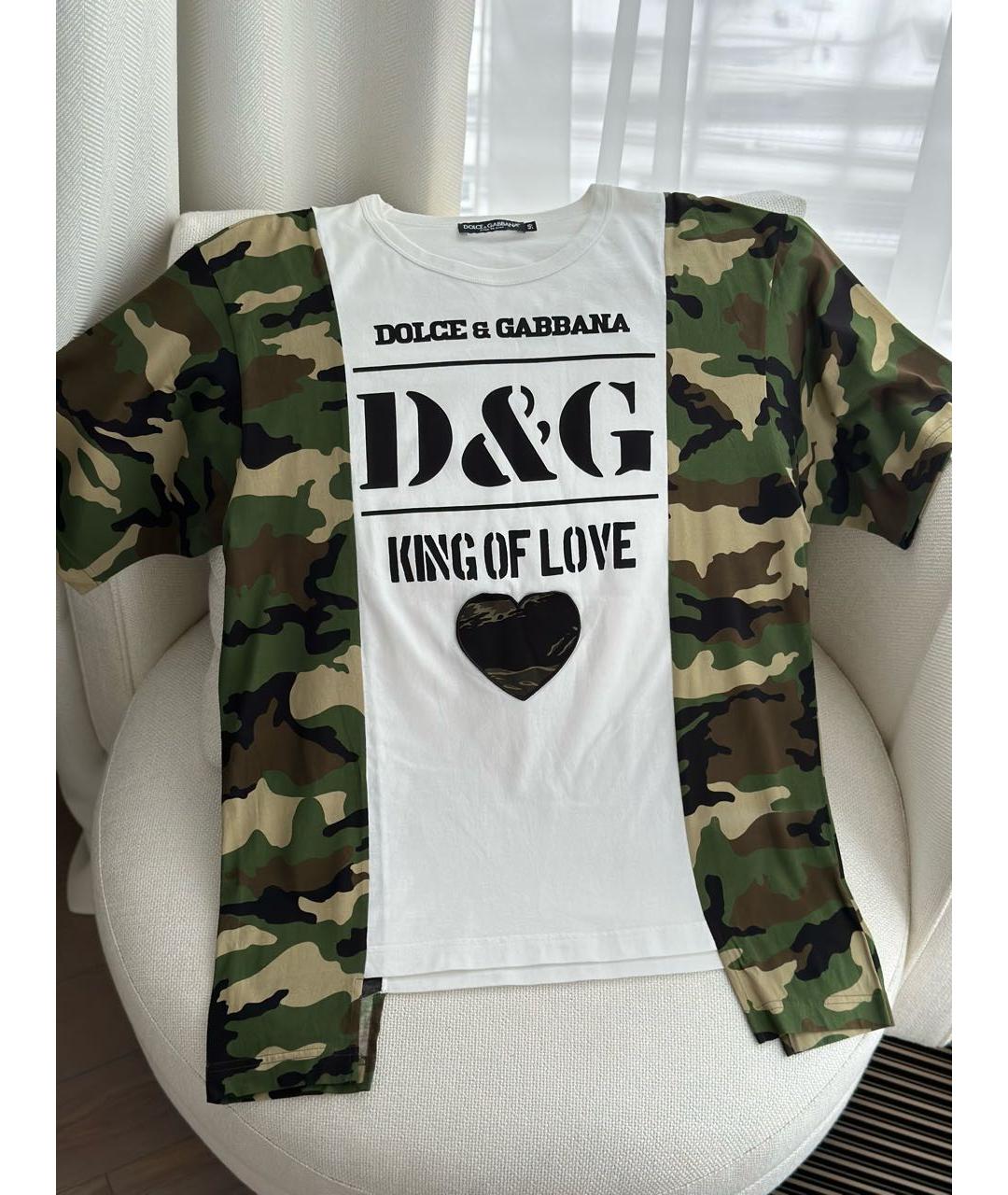 DOLCE&GABBANA Белая хлопковая футболка, фото 2