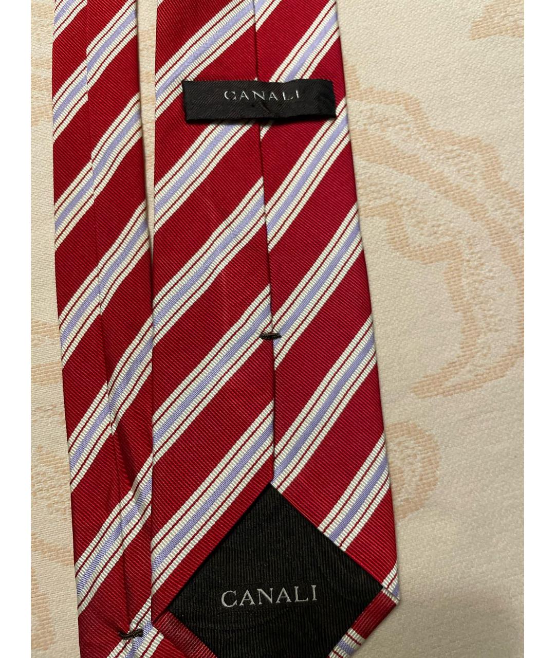CANALI Красный шелковый галстук, фото 3