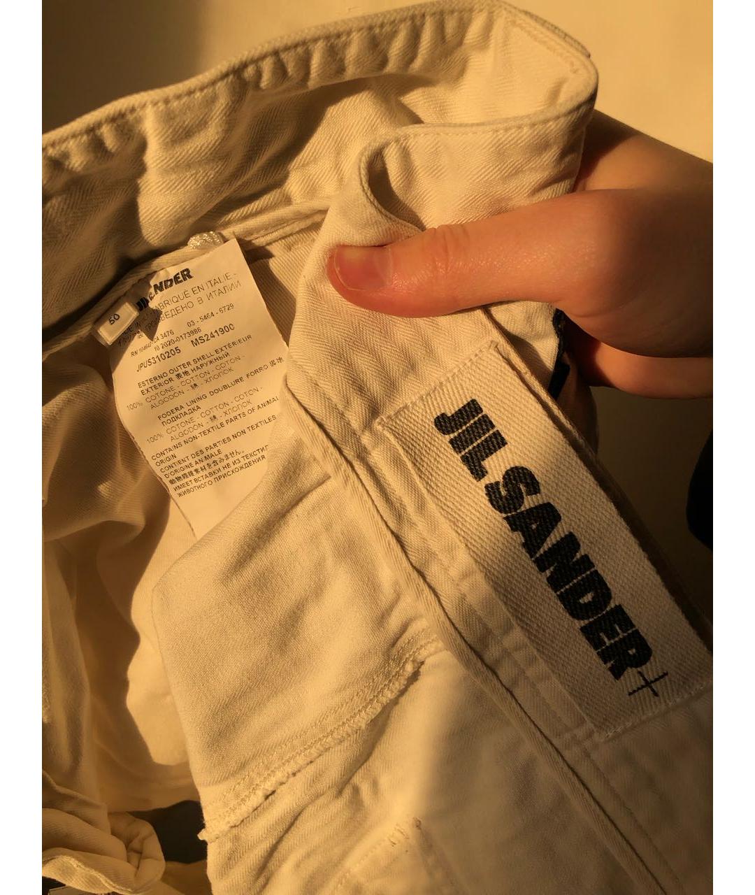 JIL SANDER Белые хлопковые шорты, фото 3