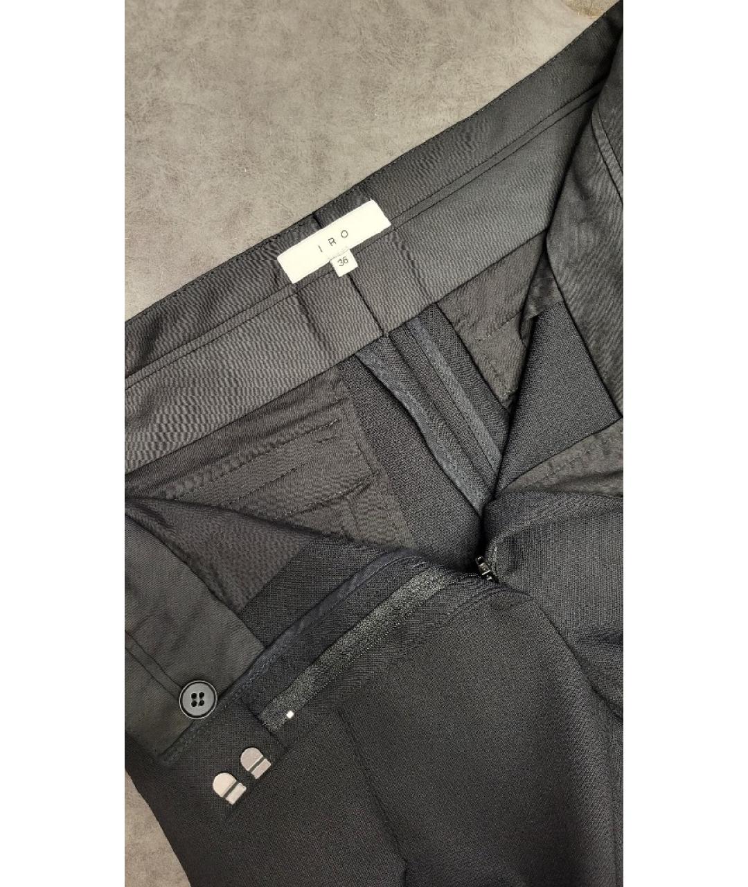 IRO Черные шерстяные прямые брюки, фото 3