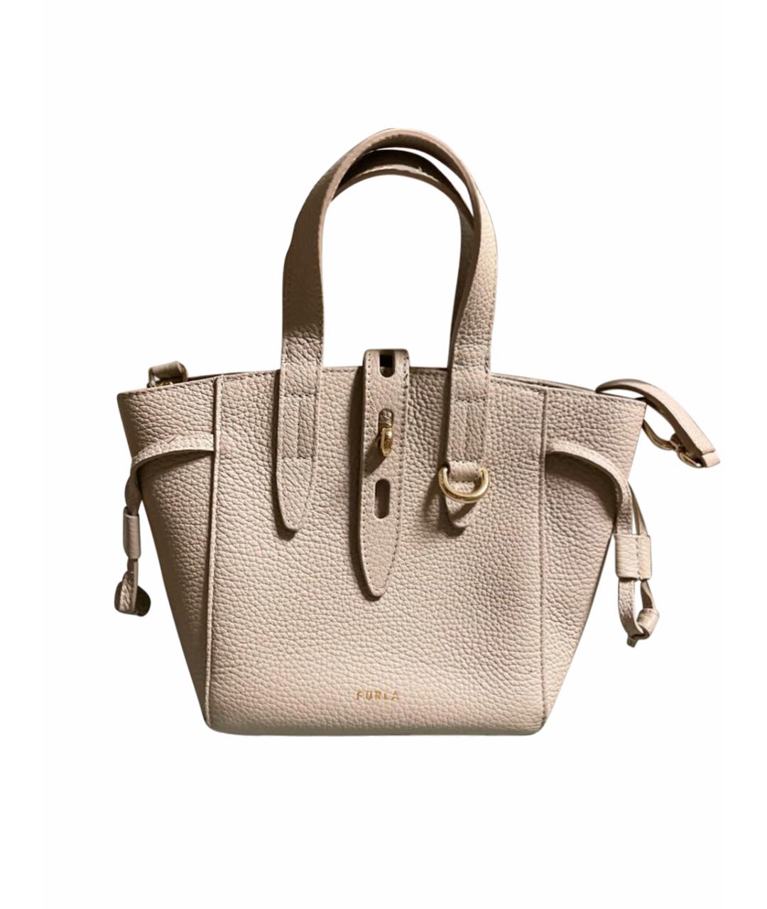 FURLA Серая кожаная сумка тоут, фото 1