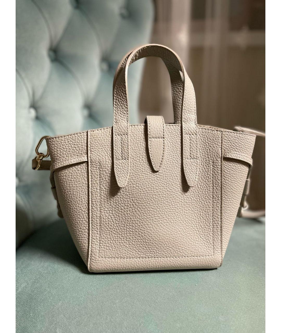 FURLA Серая кожаная сумка тоут, фото 3