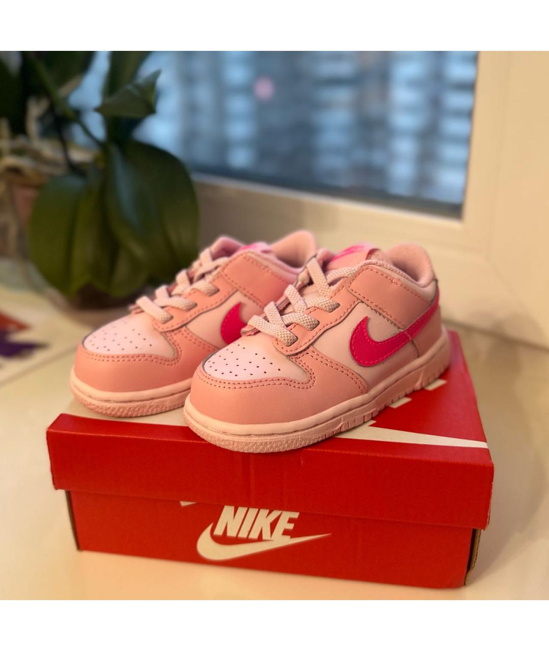 NIKE Розовые кожаные кеды, фото 2